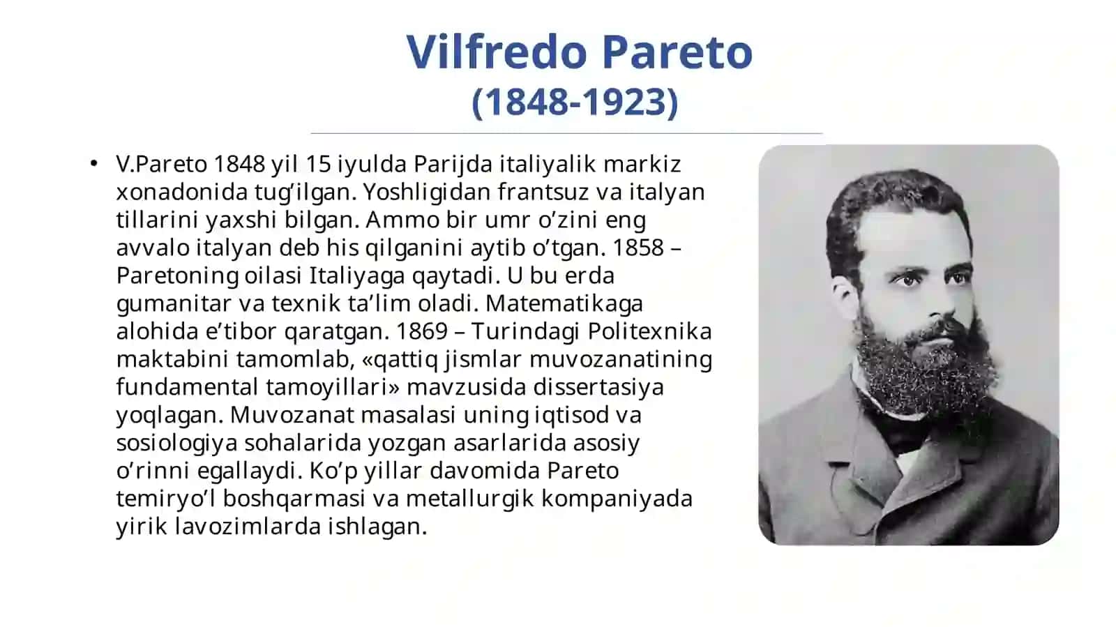 V.Paretoning hayoti va ijodi 2