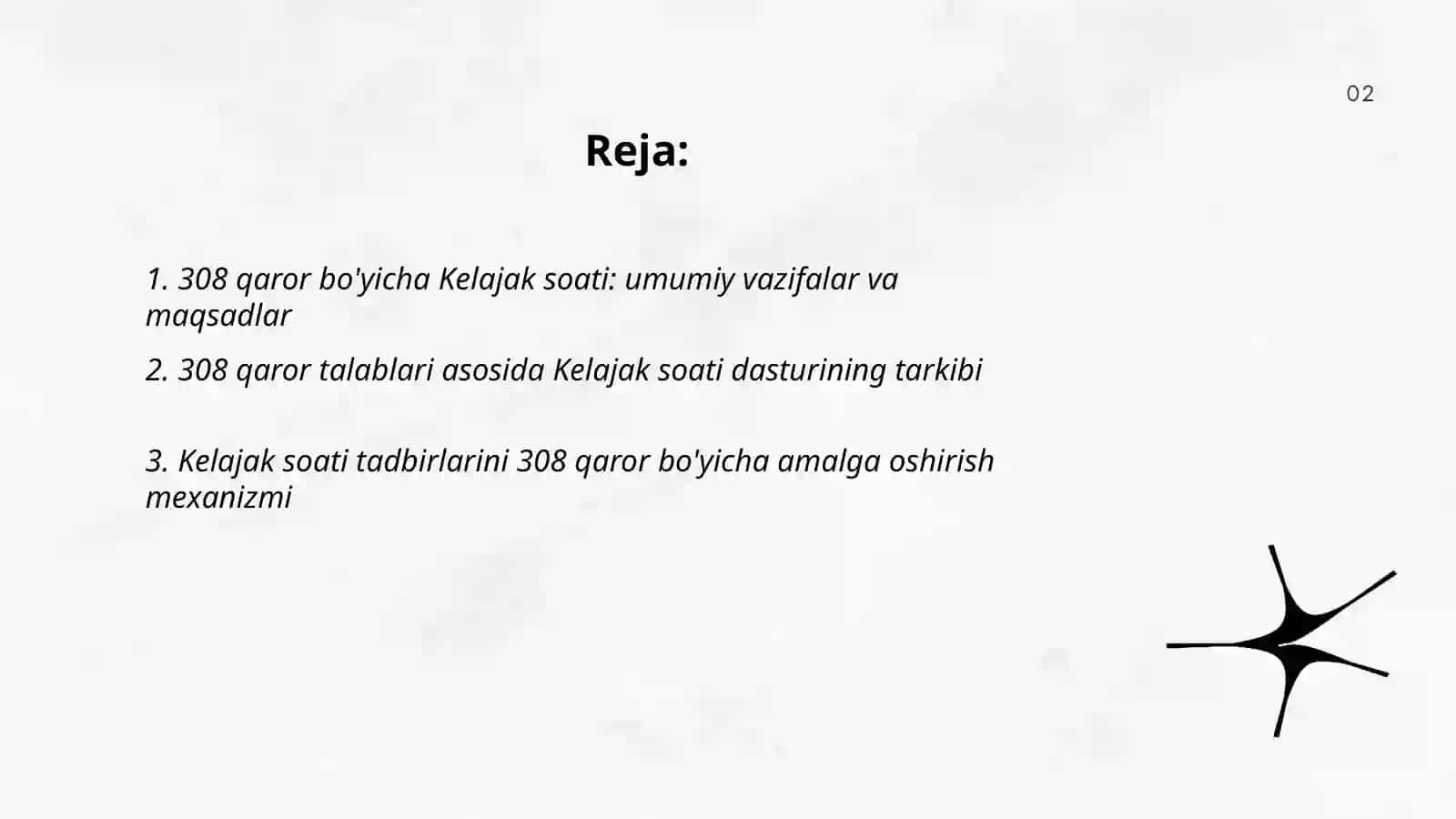 308 qaror bo'yicha Kelajak soati 2