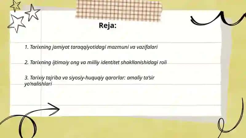 Jamiyat taraqqiyotidagi tarixning mazmuni, yo‘nalishlari va konsepsiyalari 2