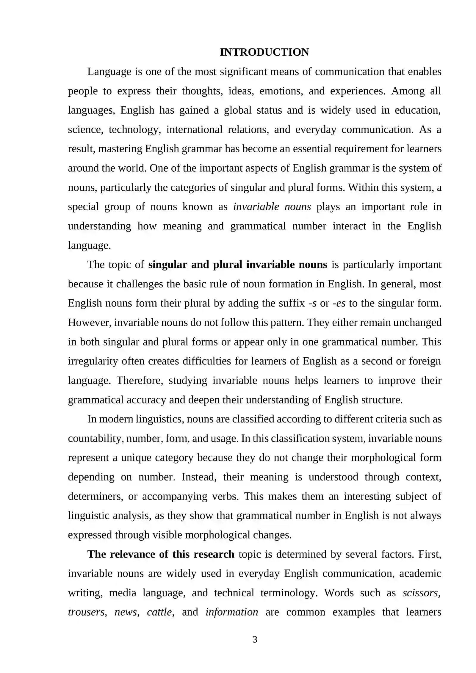 Singular and plural invariable nouns 2