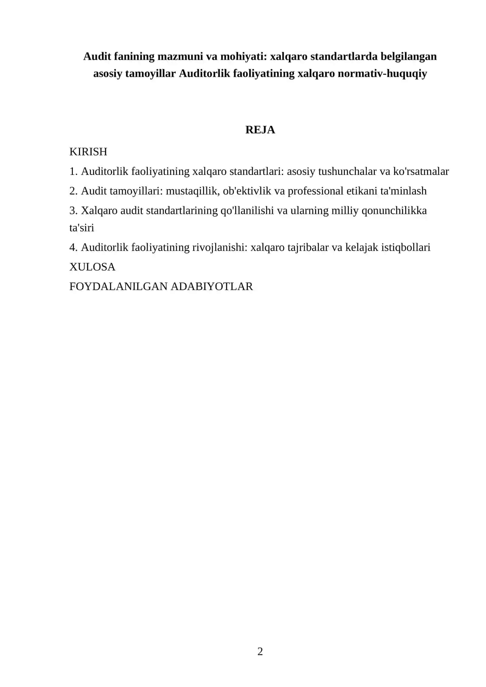 AUDIT FANIDAN TAYYORLAGAN REFERATI 2