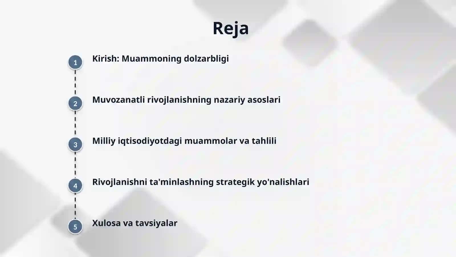 Milliy iqtisodiyotning muvozanatli va mutanosibli rivojlanishi 2