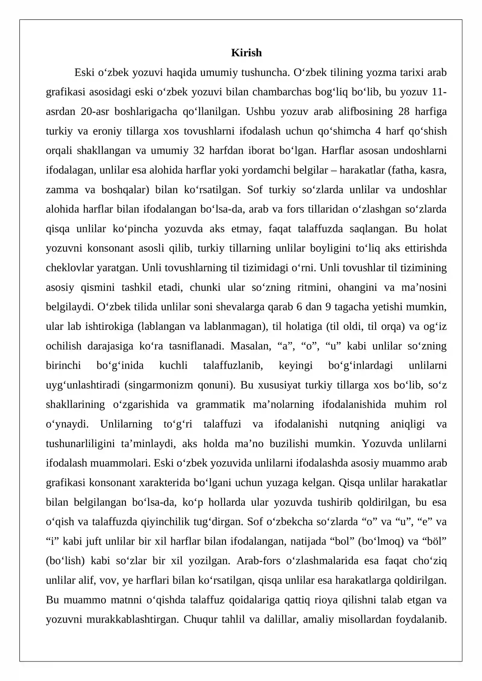 Unli tovushlarning yozuvda ifodalanishi 2