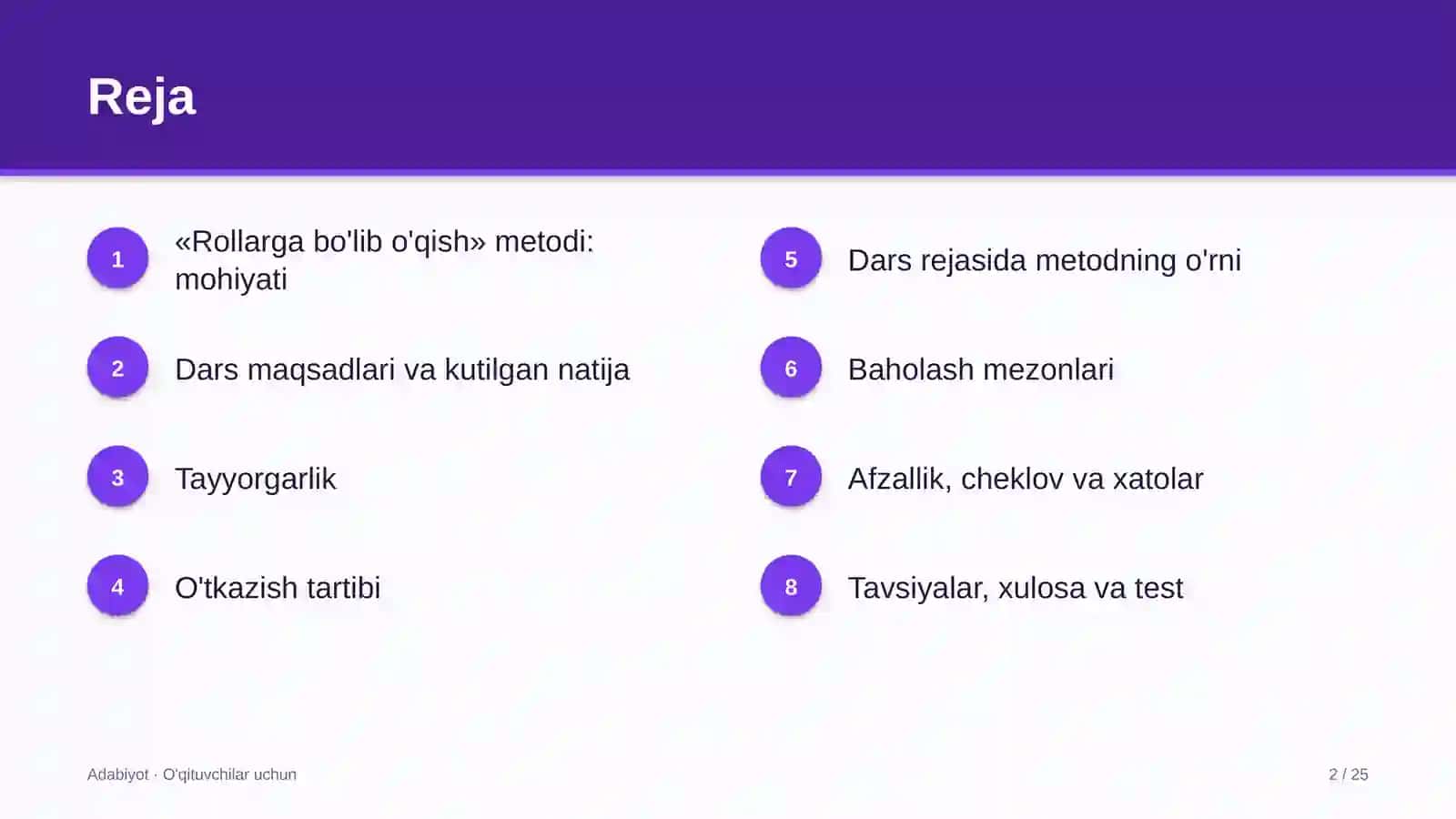 adabiyot darslarida rollarga bo'lib o'qish metodidan foydalanish 4222 2