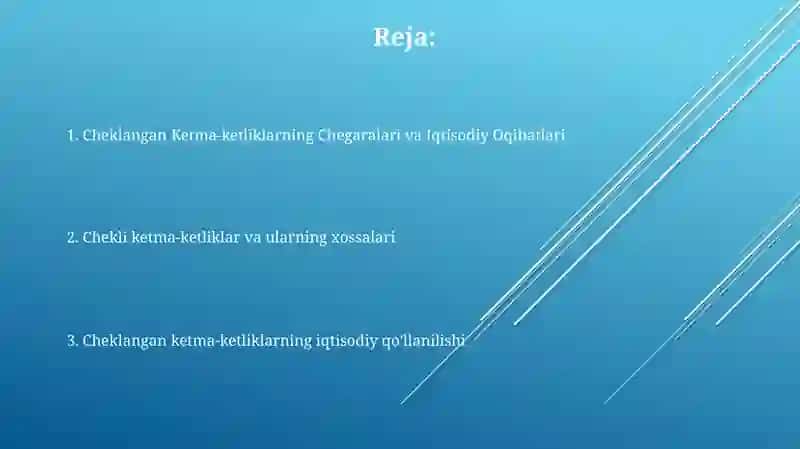 Cheklangan Ketma-ketliklarning Chegaralari va Iqtisodiy Oqibatlari 2