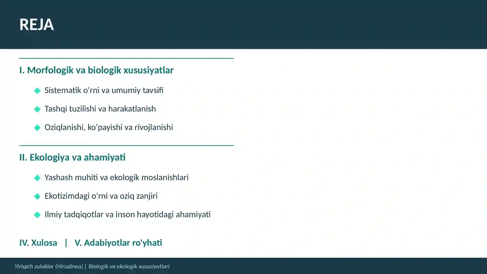 Yirtqich zuluklar (Hirudinea) 2