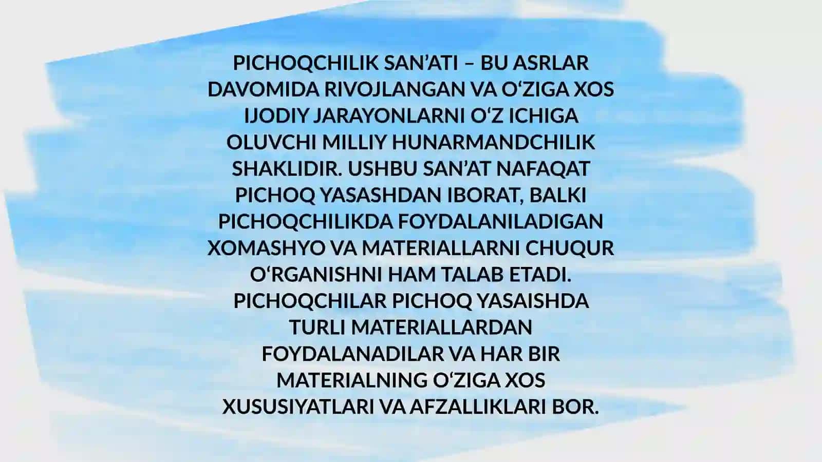 Pichoqchilik San'ati va Mahsulot Turlari 2