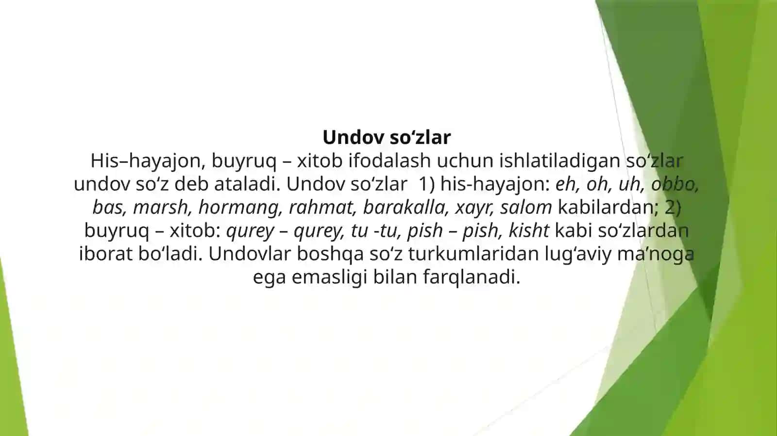 Undovso'zlar 2