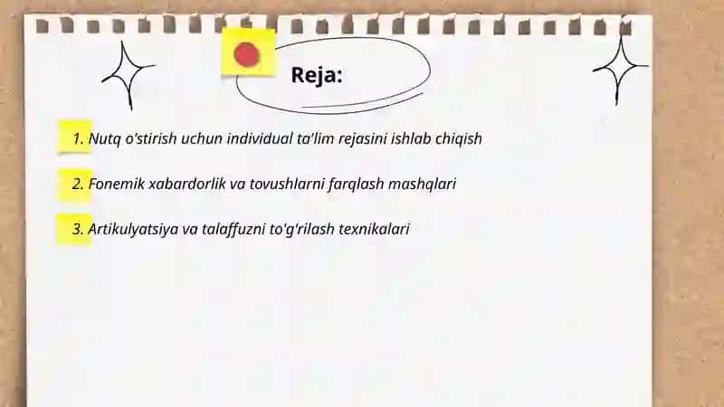 Nutq o'stirish darslari 2