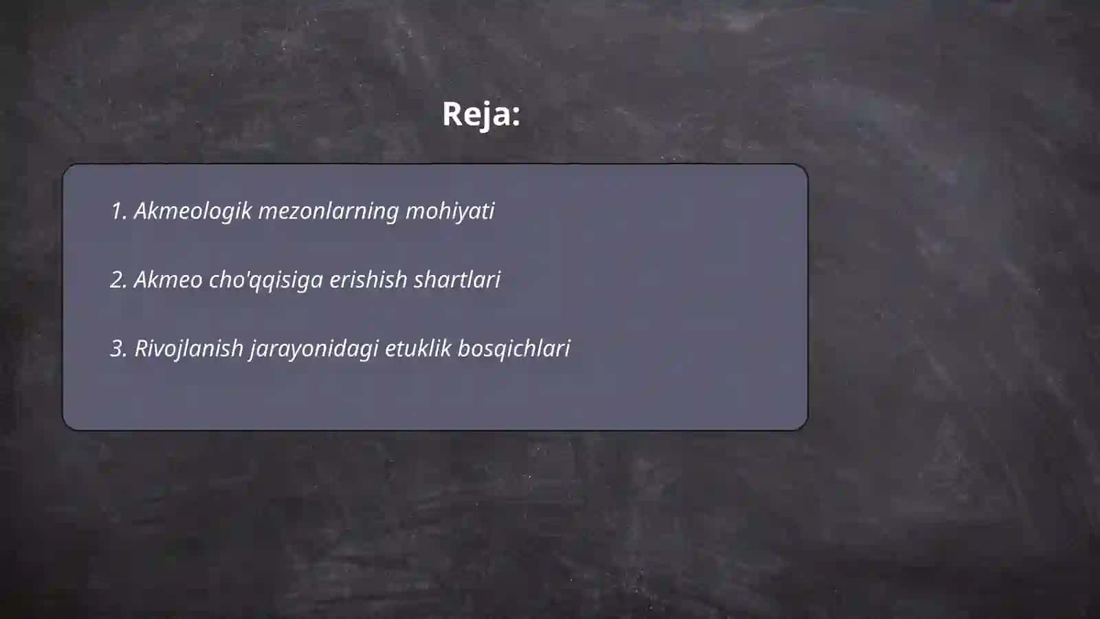 Akmeologik mezonlar va guruhning "akmeo" cho'qqisiga erishish ko'rsatkichlar 2
