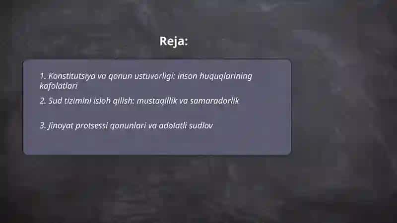 Yangi O‘zbekistonda adolat va qonun ustuvorligi – inson qadri kafolati 2