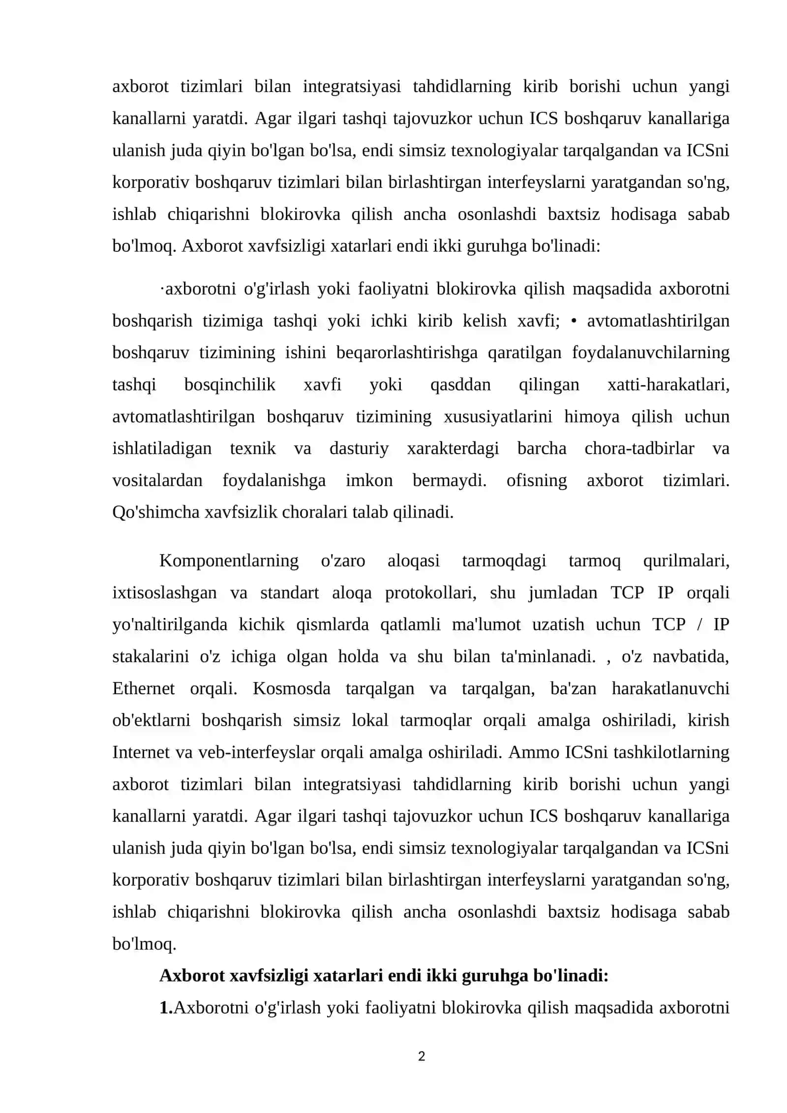 Sanoat korxonalarining axborot xavfsizligi va ish hujjatlarini yaratish 2