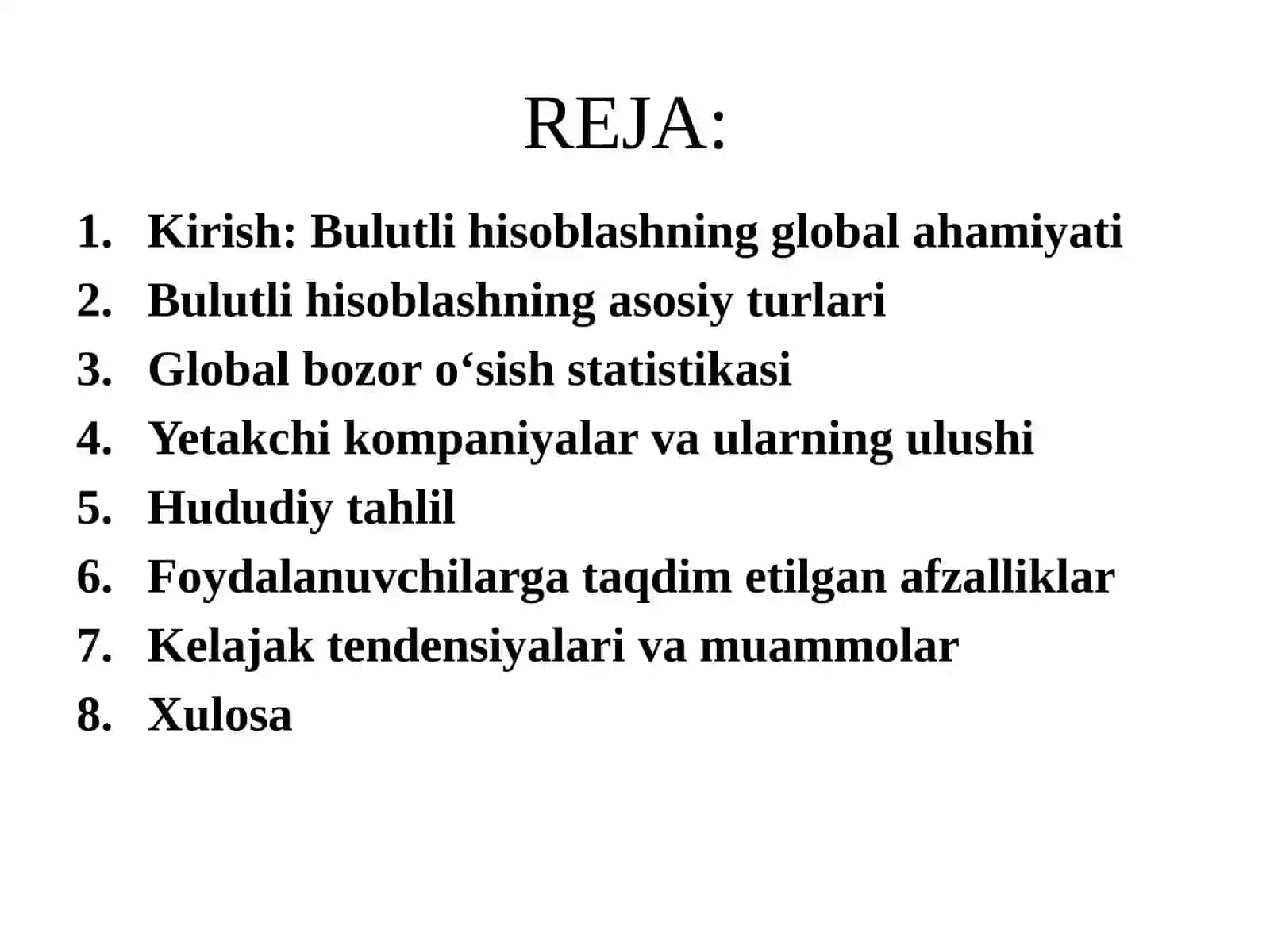 Global Bulutli Hisoblash Yangilangan 2