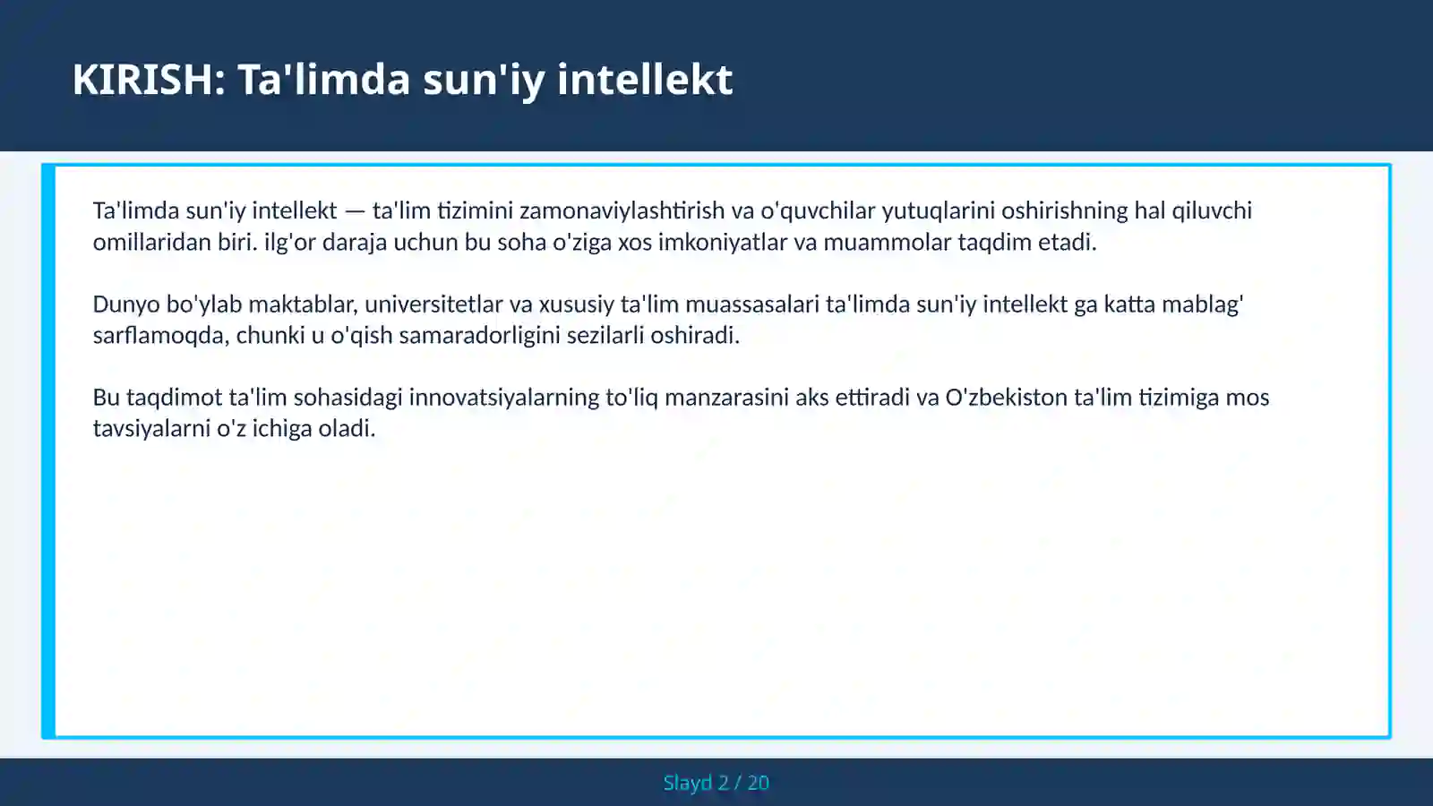 Ta'limda sun'iy intellekt 2