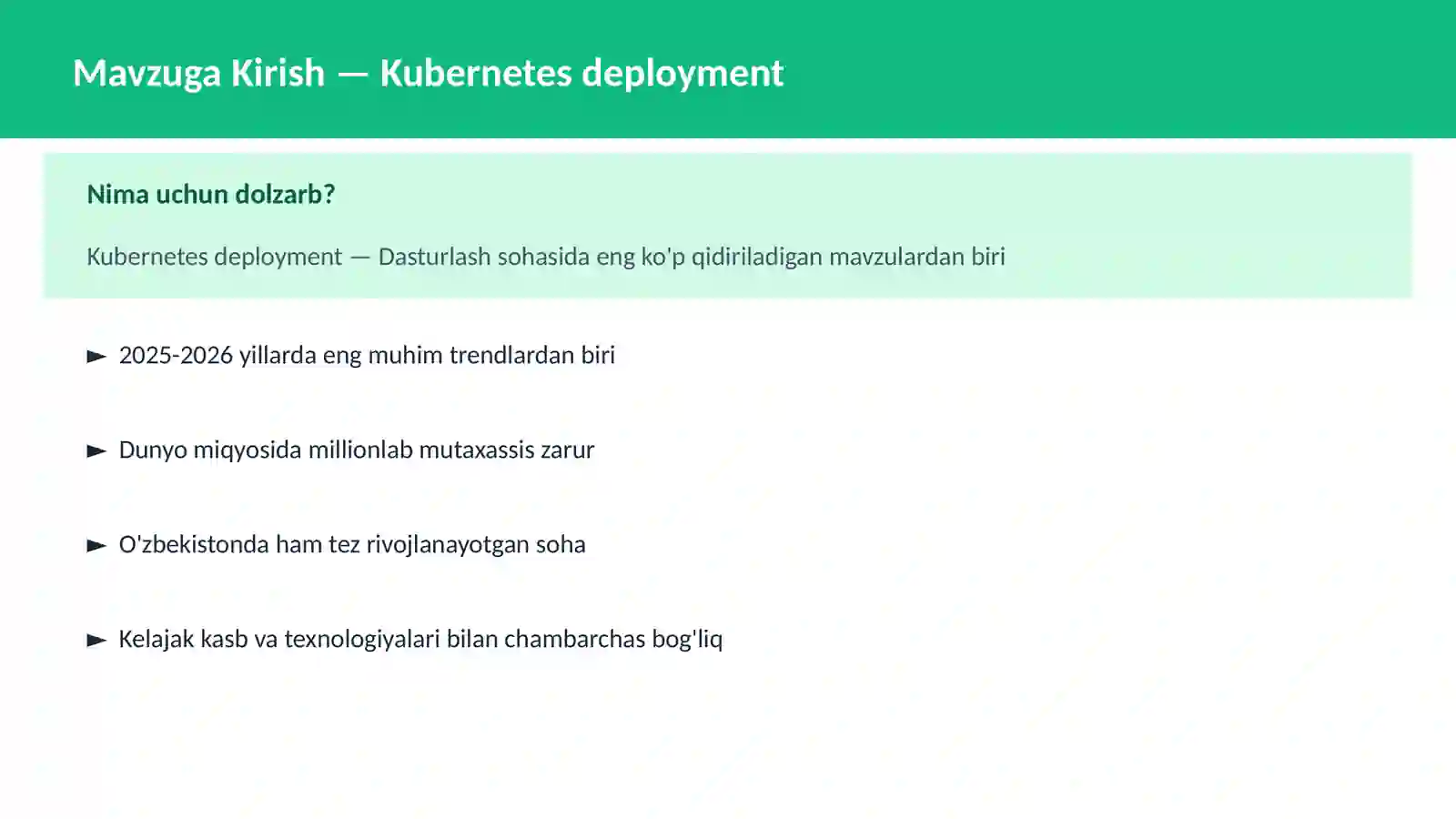 Kubernetes deployment 2
