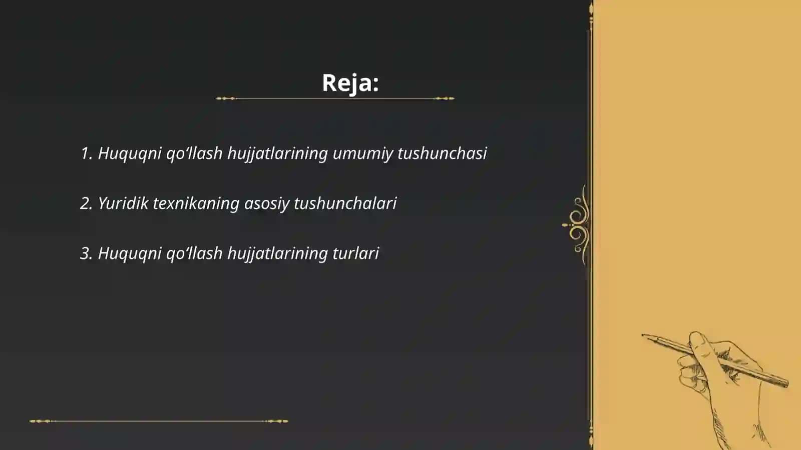 Huquqni qoʻllash hujjatlarining yuridik texnikasi 2
