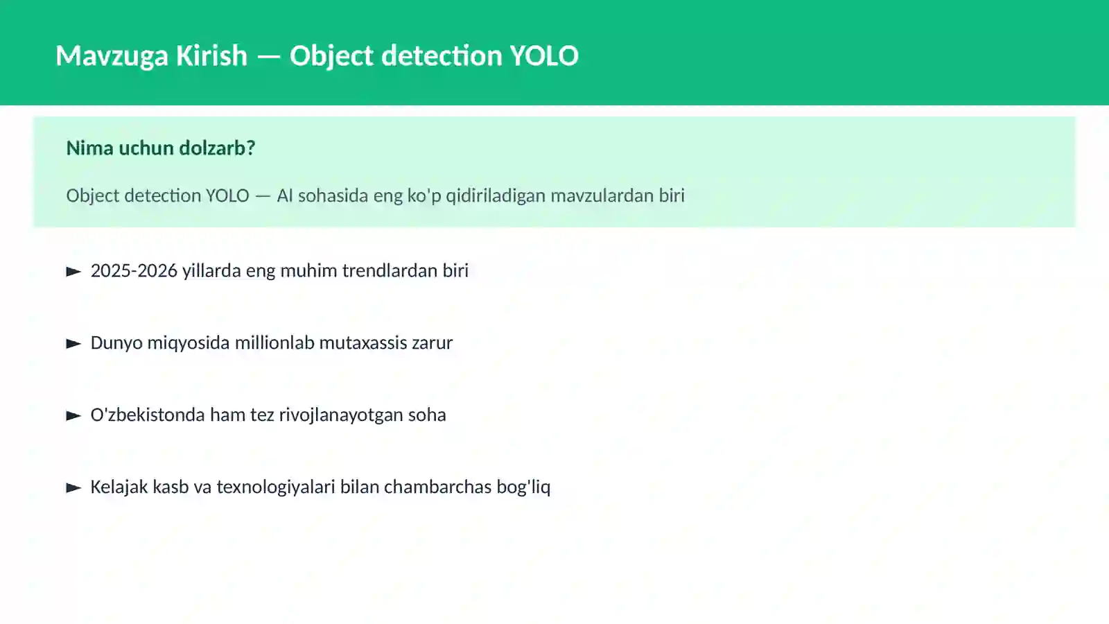 AI | DEEP LEARNING VA NEYRON TARMOQLAR 2