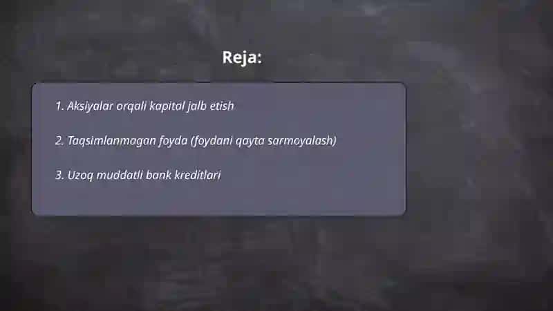 Aksiyalar orqali kapital jalb etish 2