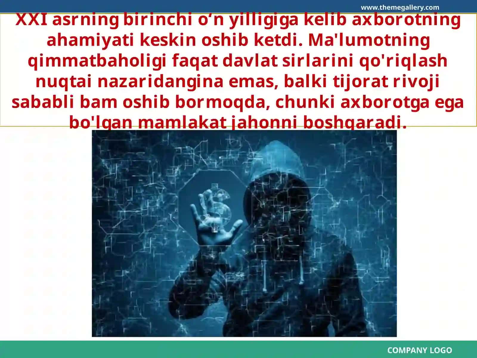 Axborot xavfsizligi muammolari. Axborotlarni himoyalashning tarkibiy qismlari va usullari 2