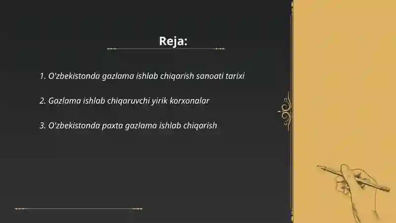 O'zbekistonda gazlama ishlab chiqaruvchi korxonalar 2