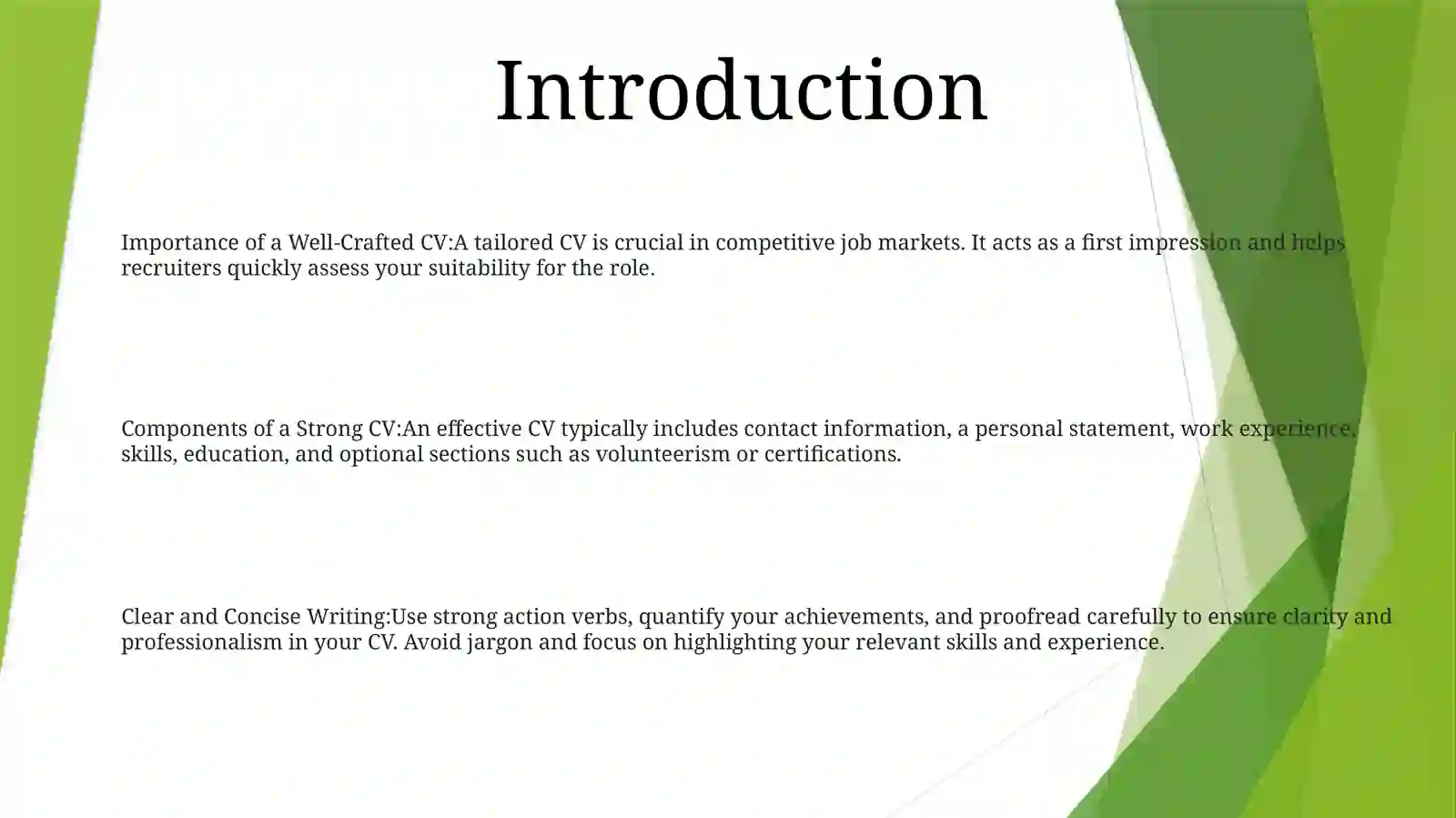 Cv Writing 2