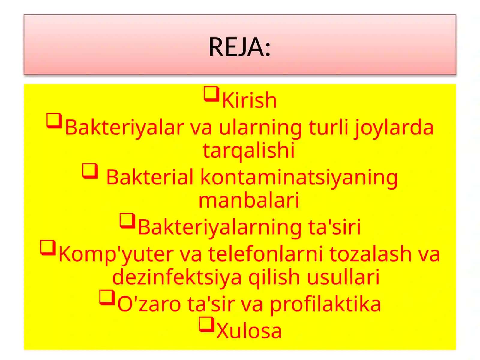 Bakterial kontaminatsiya 2