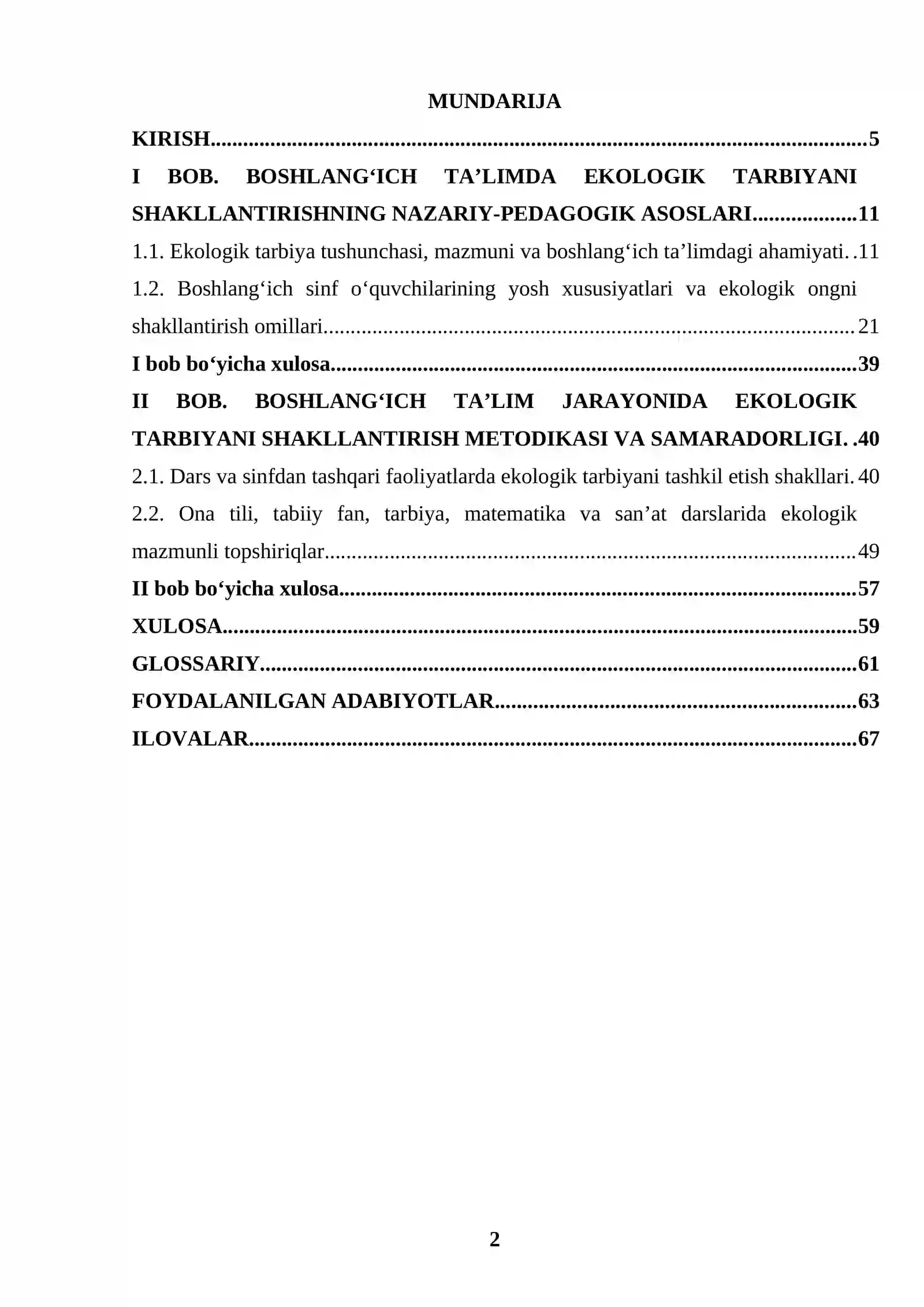 BOSHLANG‘ICH TA’LIMDA O‘QUVCHILARDA EKOLOGIK TARBIYANI SHAKLLANTIRISH YO‘LLARI 2