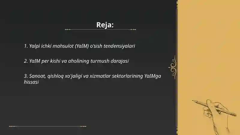 Yalpi ichki mahsulot va aholi turmush darajasi statistikasi 2