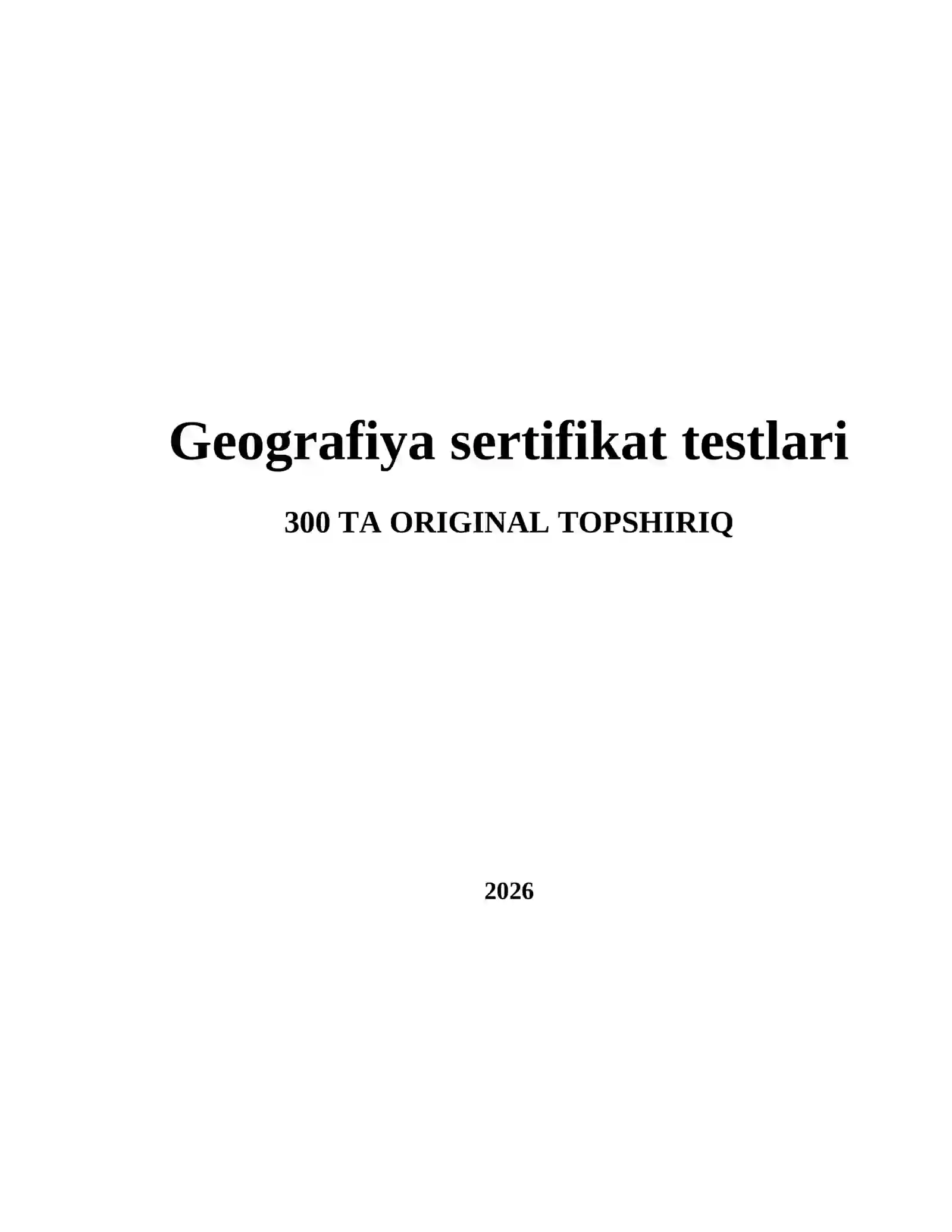 Geografiya sertifikat testlari - BIOLOGIYA 2