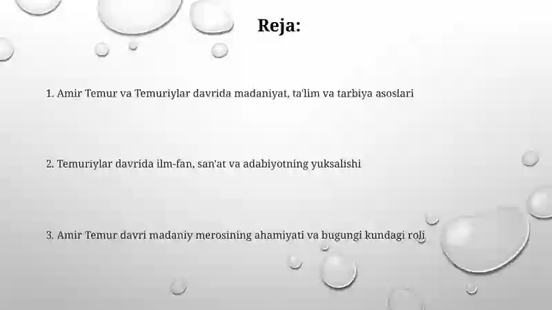Amir Temur va temuriylar davrida madaniyat ta'limi-tarbiya masalalari 2