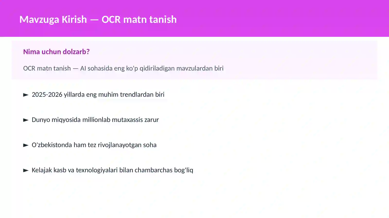 OCR matn tanish 2