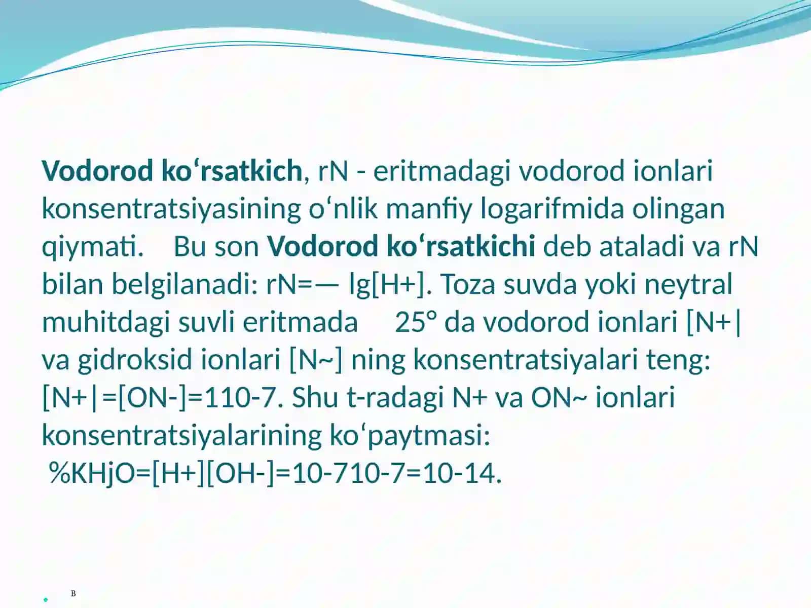PH.Vodorod ko'rsatkichi 2