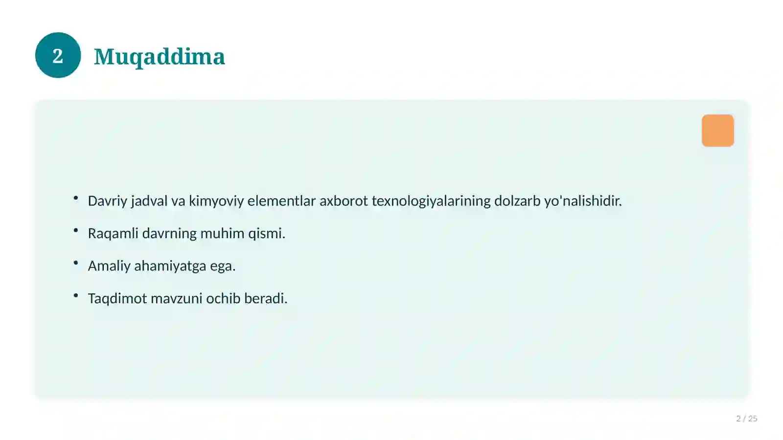 Davriy jadval va kimyoviy elementlar 2