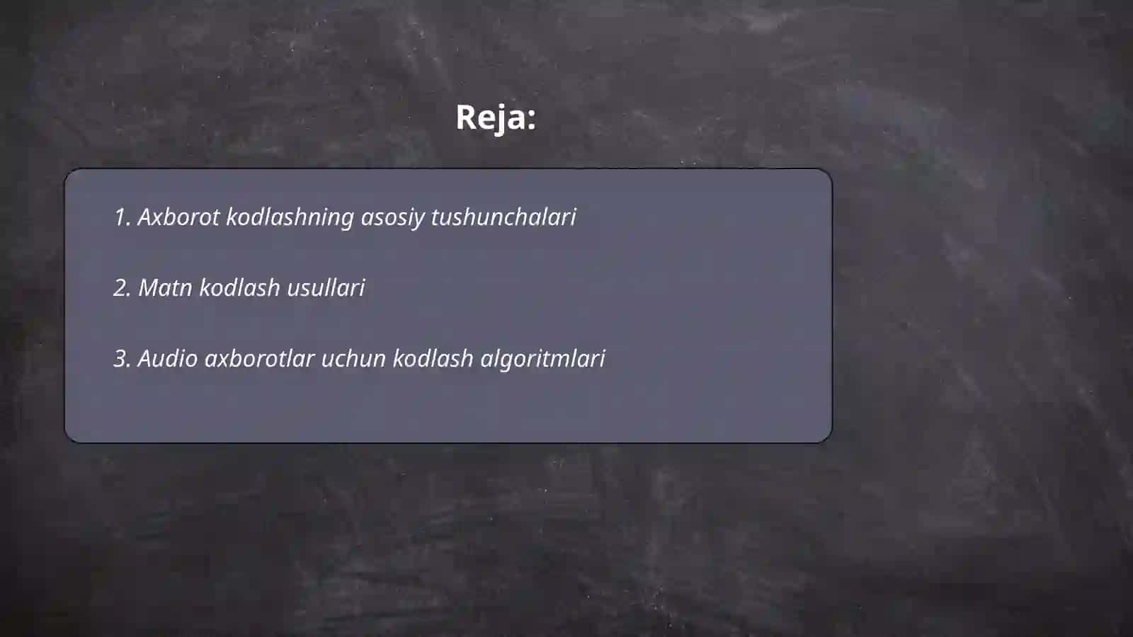 Matnli va audio axborotlarni kodlash 2