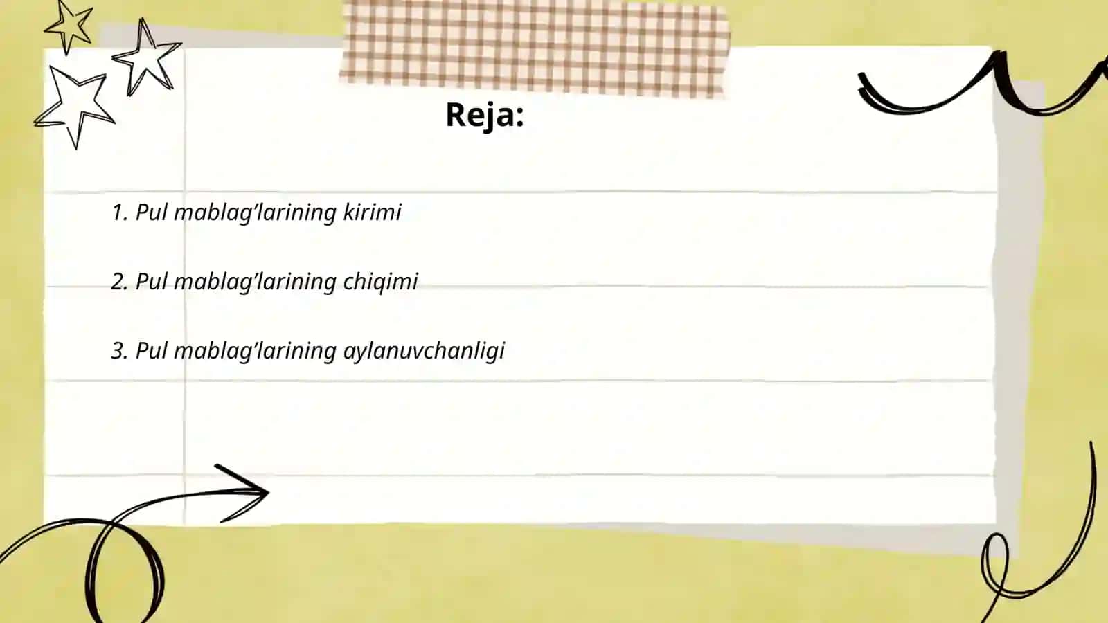 Pul mablag’lari xarakati tog’risidagi xisobot 2