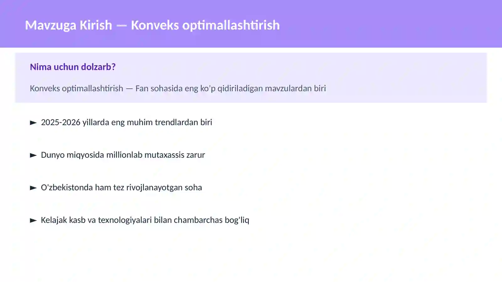 Konveks optimallashtirish 2