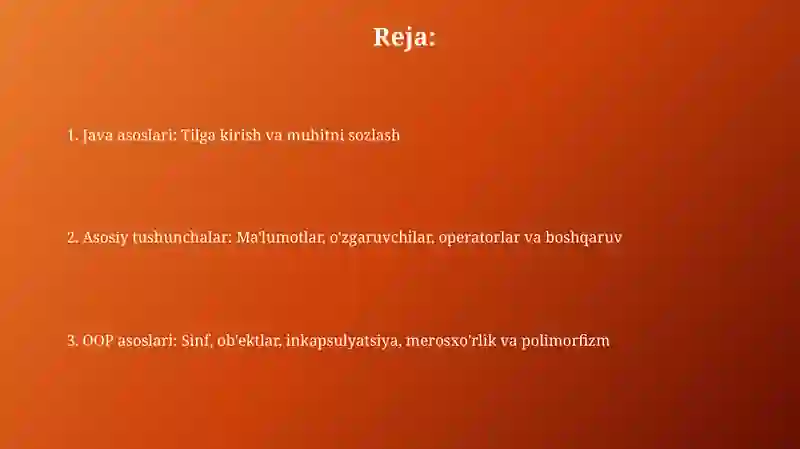 Java asoslari 2