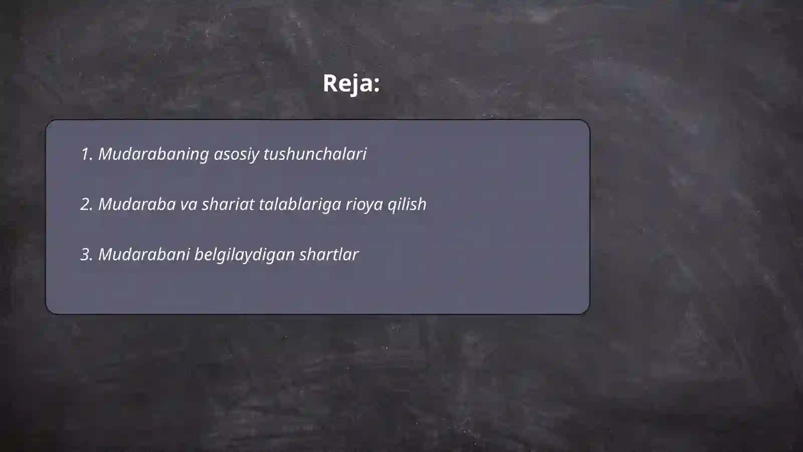 Mudaraba shariat talablari 2