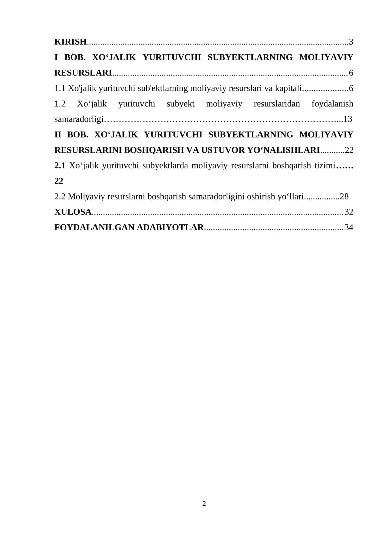MOLIYA FANIDAN KURS ISHI 2