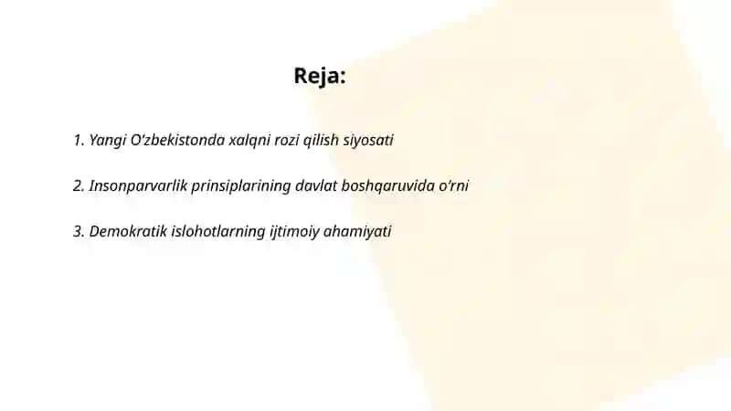 Yangi Oʻzbekistonda xalqchil va insonparvar davlat qurishning ijtimoiy-siyosiy ahamiyati 2