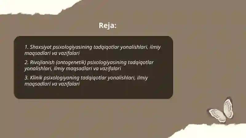 Psixologiyaning asosiy tadqiqotlar yonalishlari ilmiy maqsadlari va vazifalari 2