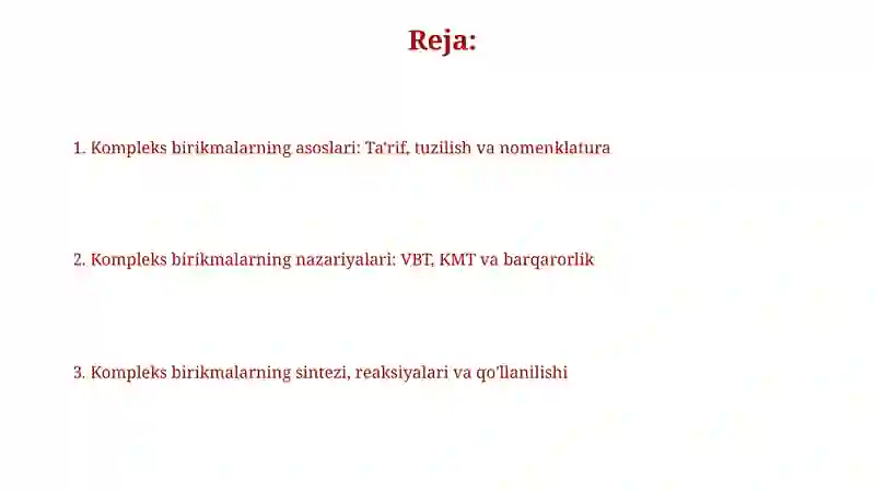 Kompleks birikmalar 2