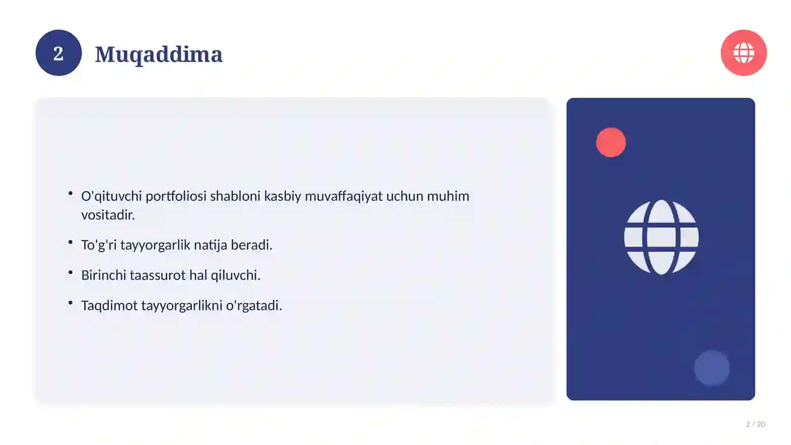 O'qituvchi portfoliosi shabloni 2