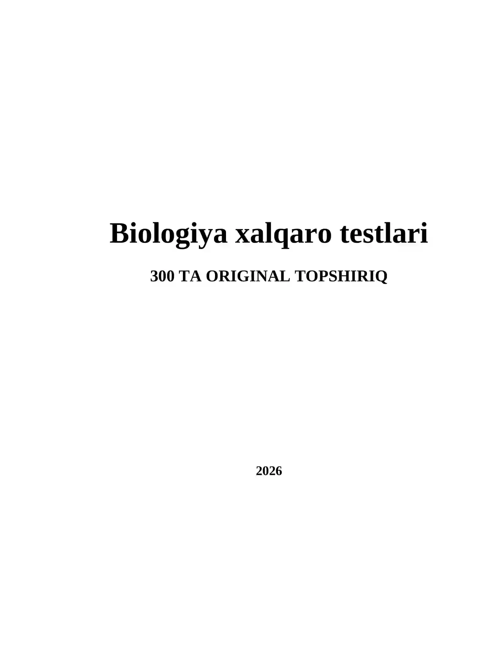 Biologiya xalqaro testlari 2