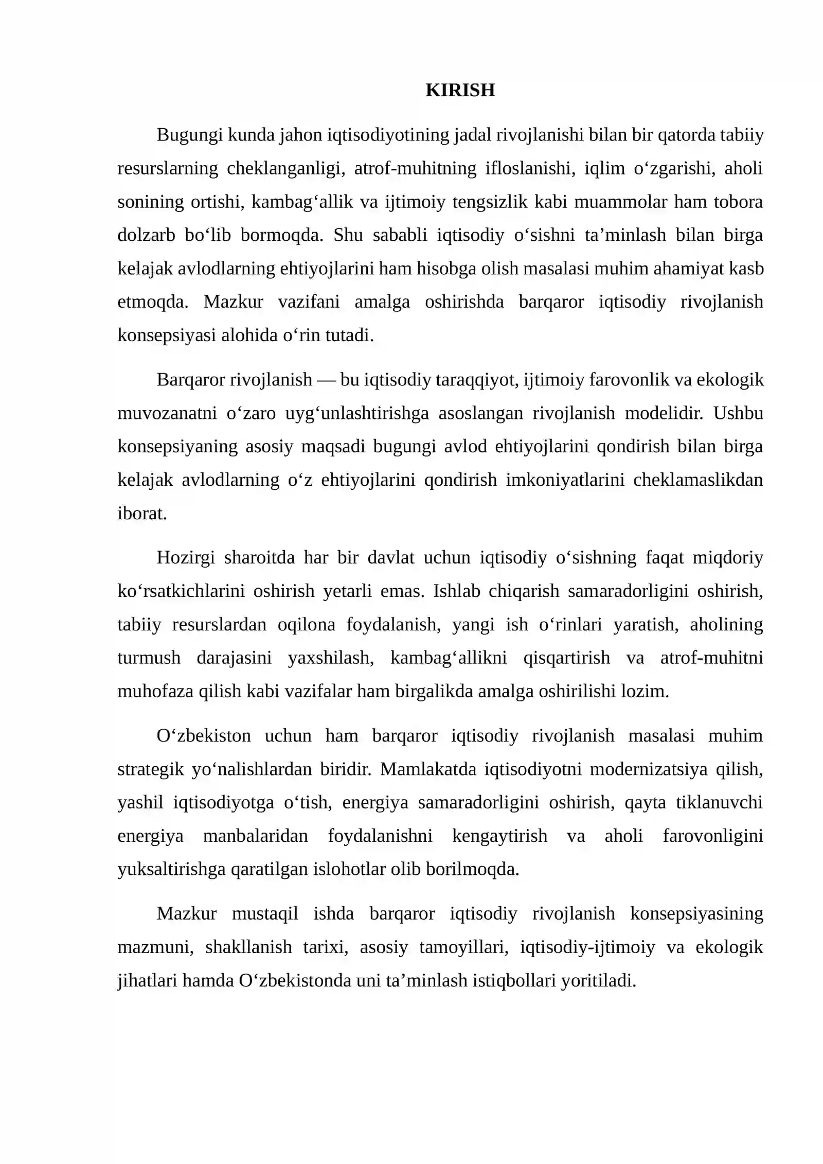BARQAROR IQTISODIY RIVOJLANISH KONSEPSIYASI 2