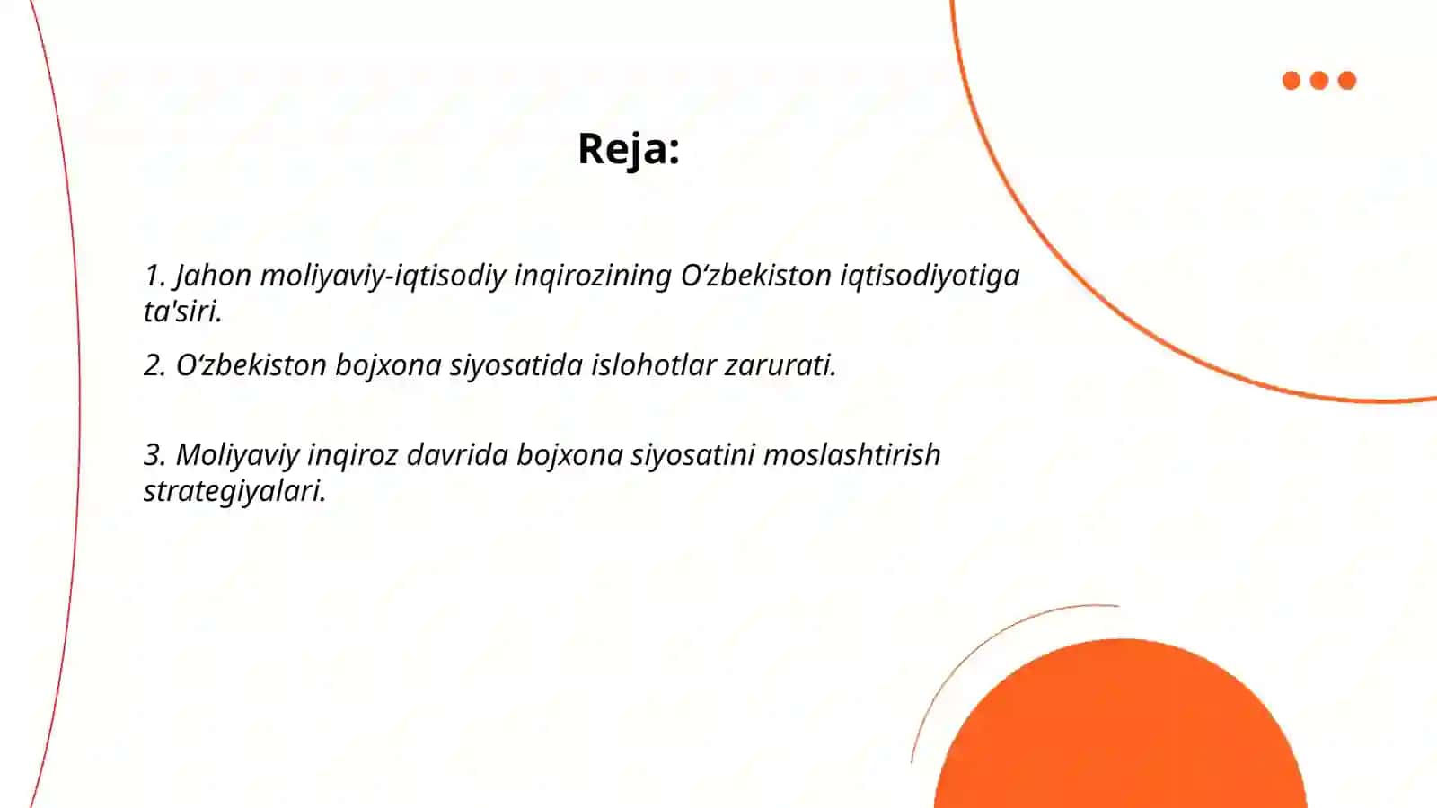 Jahon moliyaviy-iqtisodiy inqirozi davrida Oʻzbekiston respublikasi bojxona siyosatini takomillashtirish 2