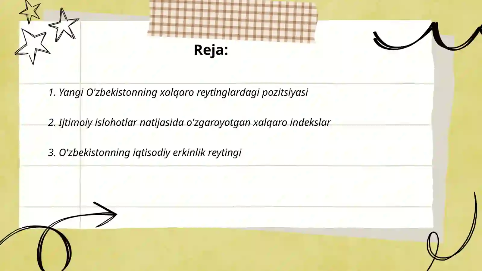Yangi O'zbekiston ijtimoiy siyosiy va madaniy hayotida ro'y berayotgan o'zgarishlarning xalqaro reyting va indekslari 2