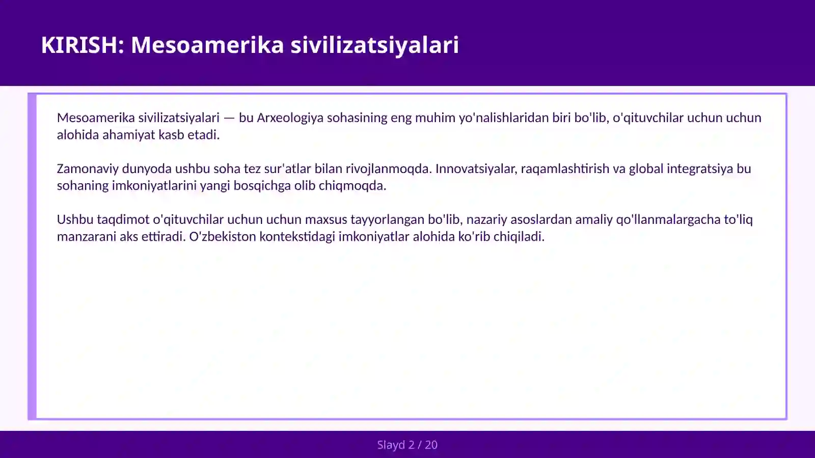 Mesoamerika sivilizatsiyalari 2