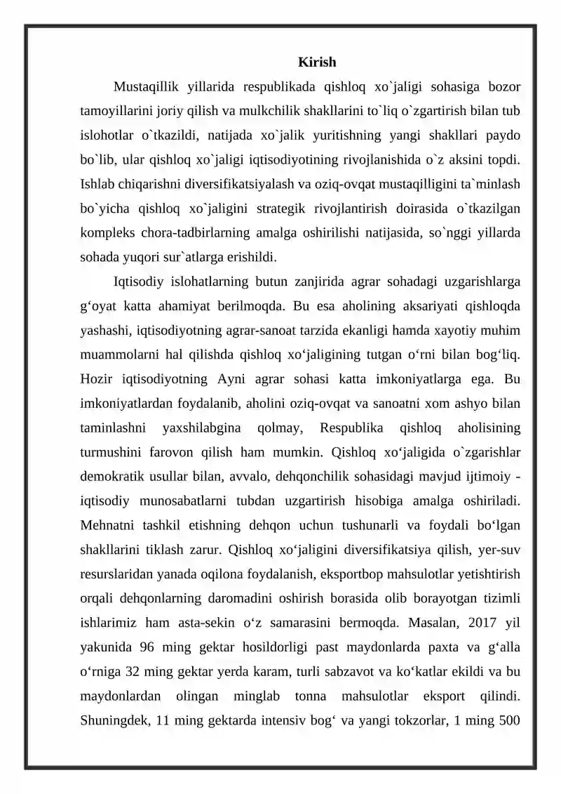 Mustaqillik yillarida qishloq xo‘jaligi va sanoat sohasidagi o‘zgarishlar 2