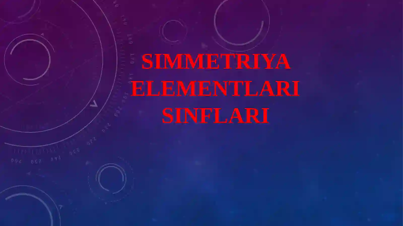 Simmetriya elementlari sinflari 2